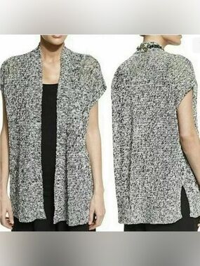 Eileen Fisher | Melange organic linen cotton blend knit cardigan Women’s size S